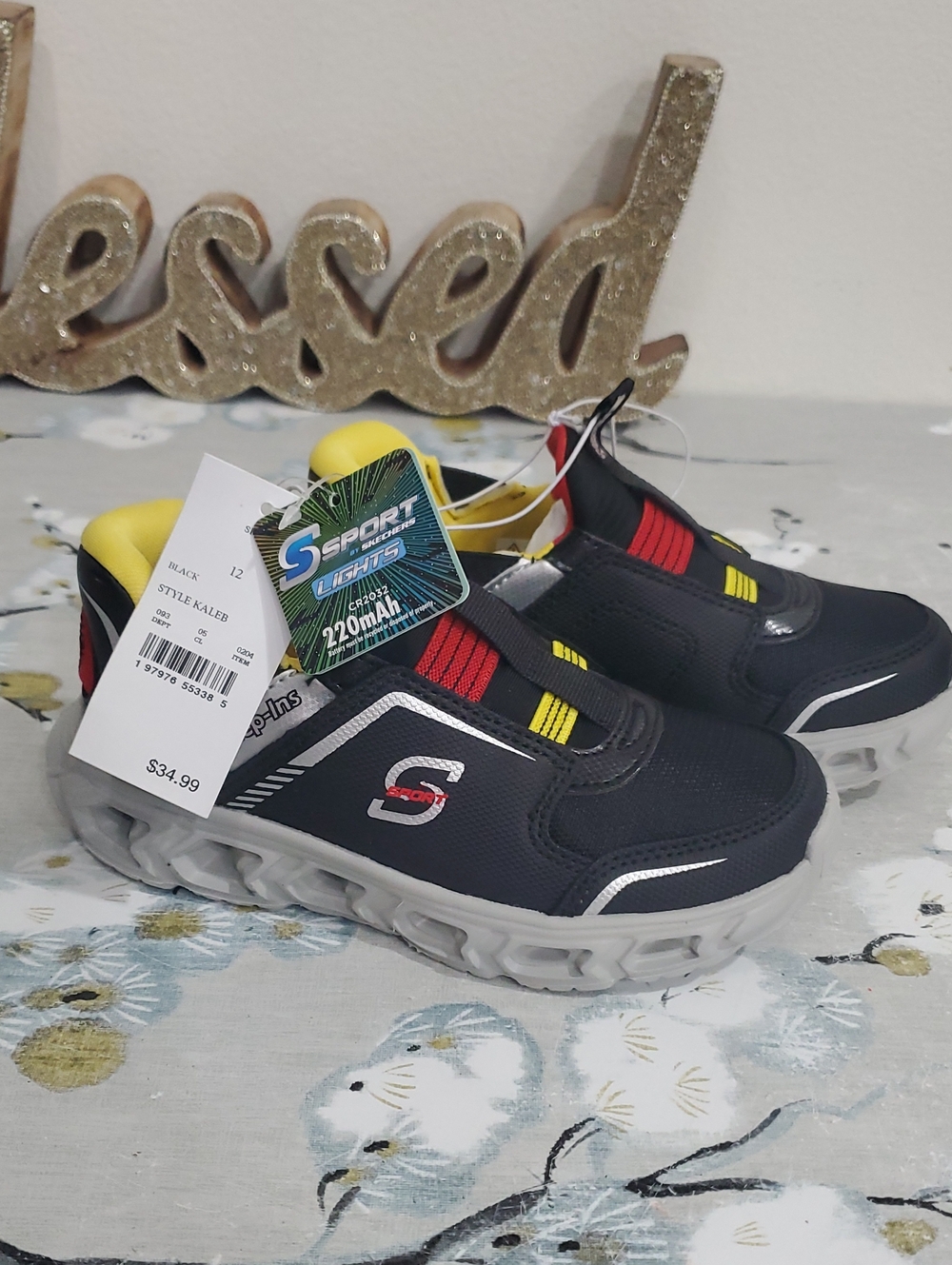 NWT S Sport by Skechers Kids' Kaleb Hands-Free Step-Ins Light-Up Size 12